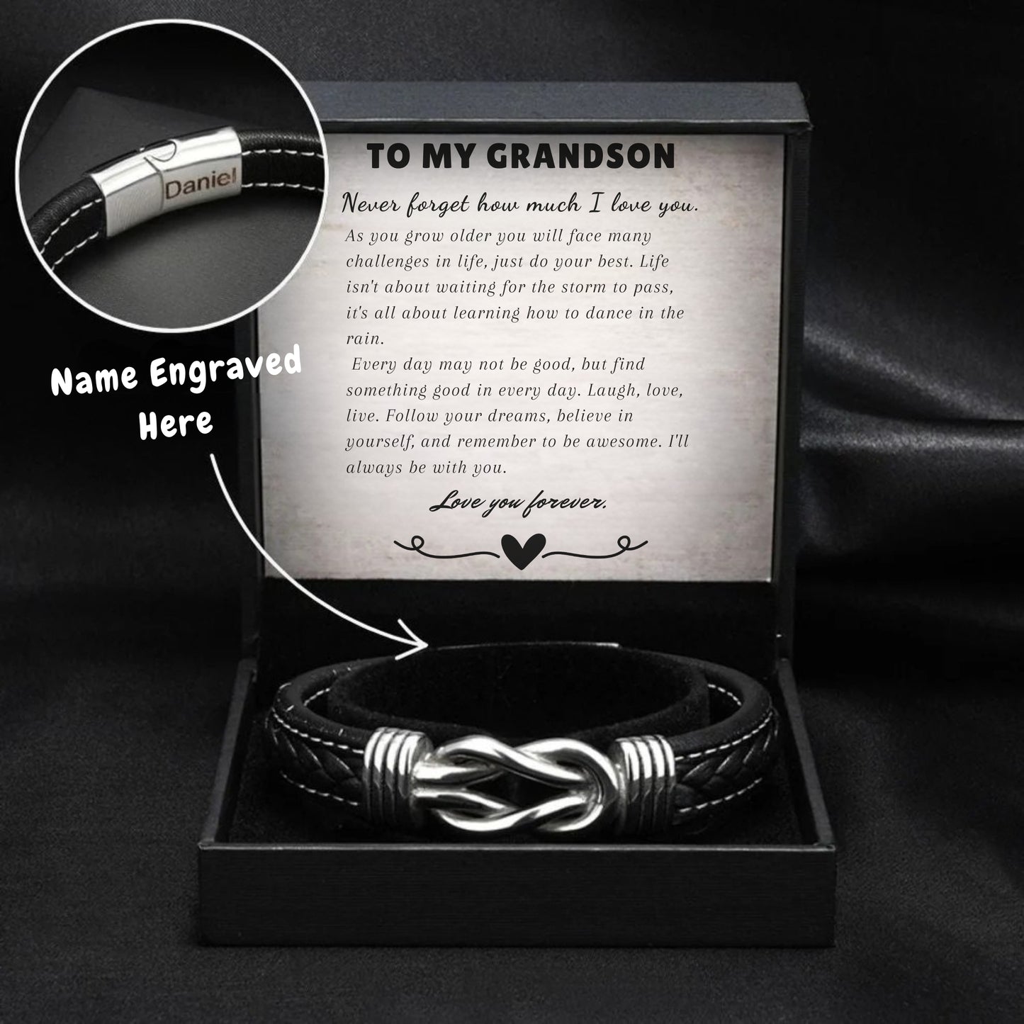 Personalized Infinity Bracelet – Engraved with Name