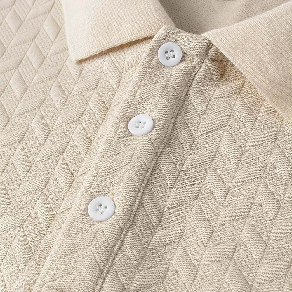 Men’s Textured Knit Polo Shirt