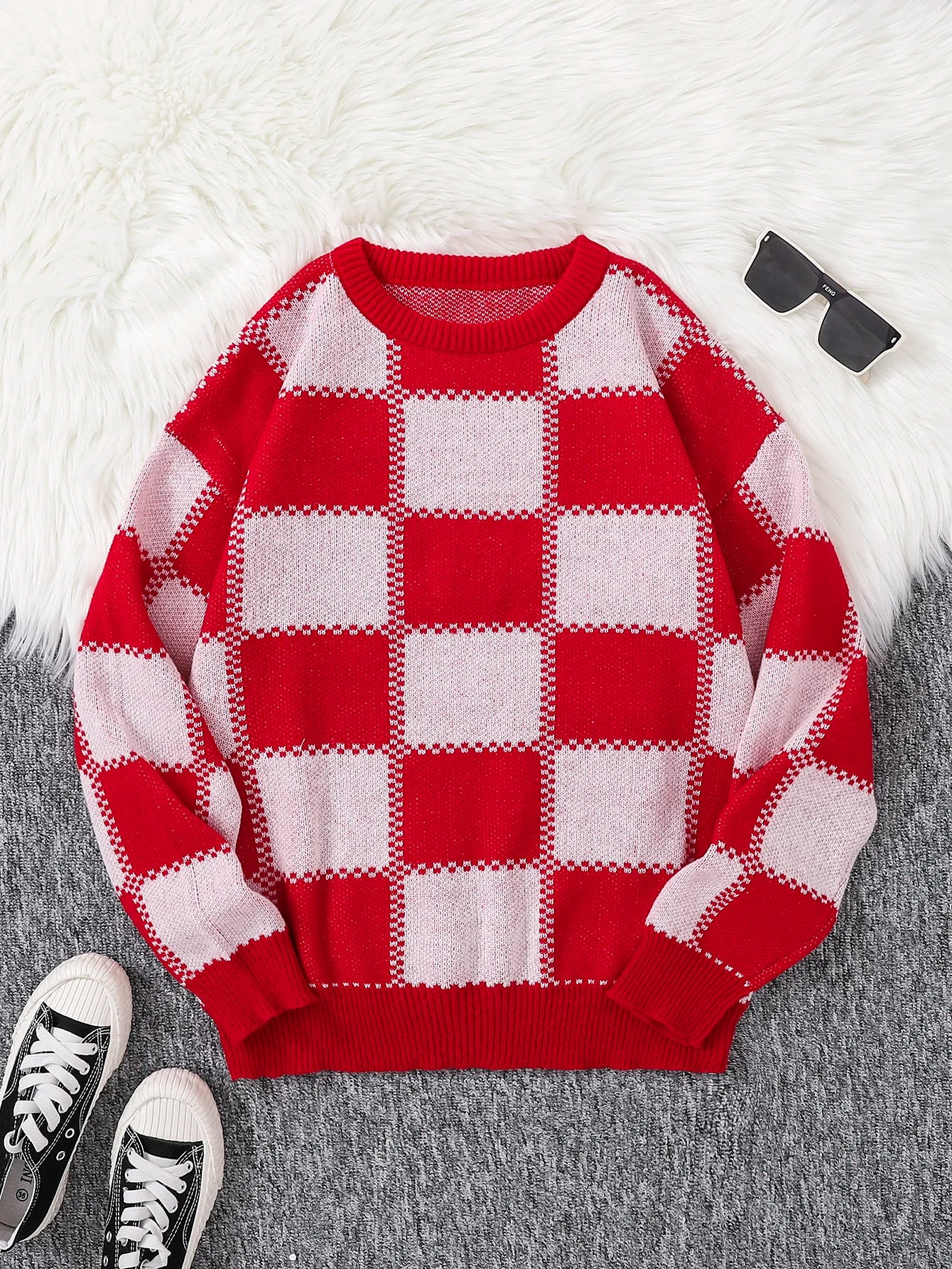 Heritage Grid Knit Sweater