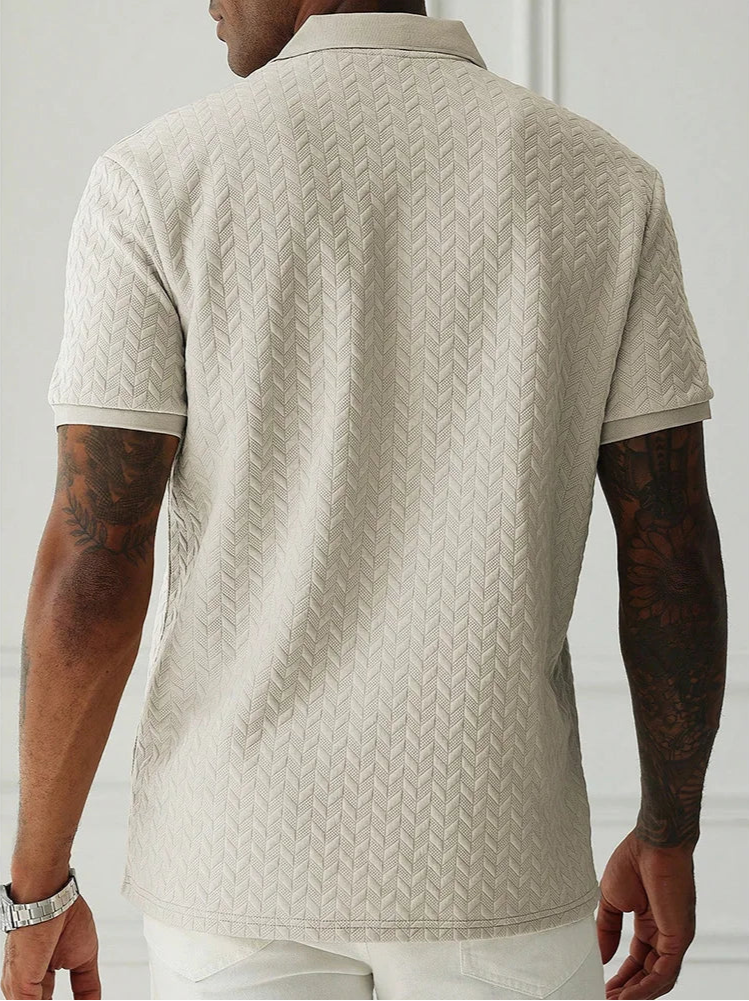 Men’s Textured Knit Polo Shirt