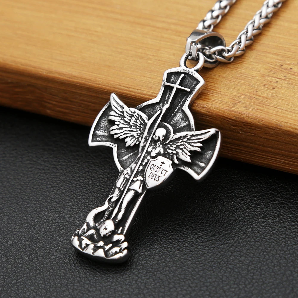 St. Michael Handcrafted Cross Necklase