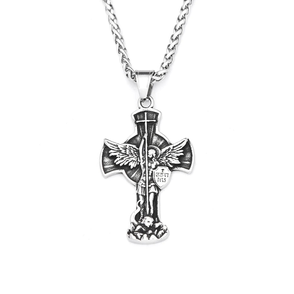 St. Michael Handcrafted Cross Necklase