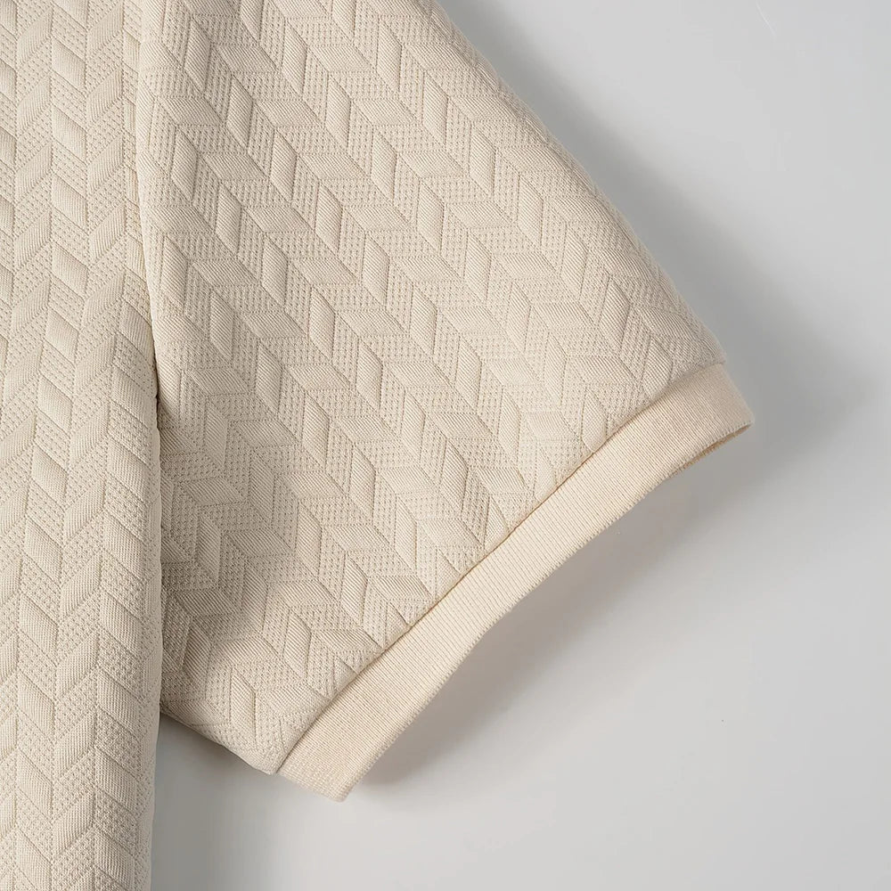 Men’s Textured Knit Polo Shirt