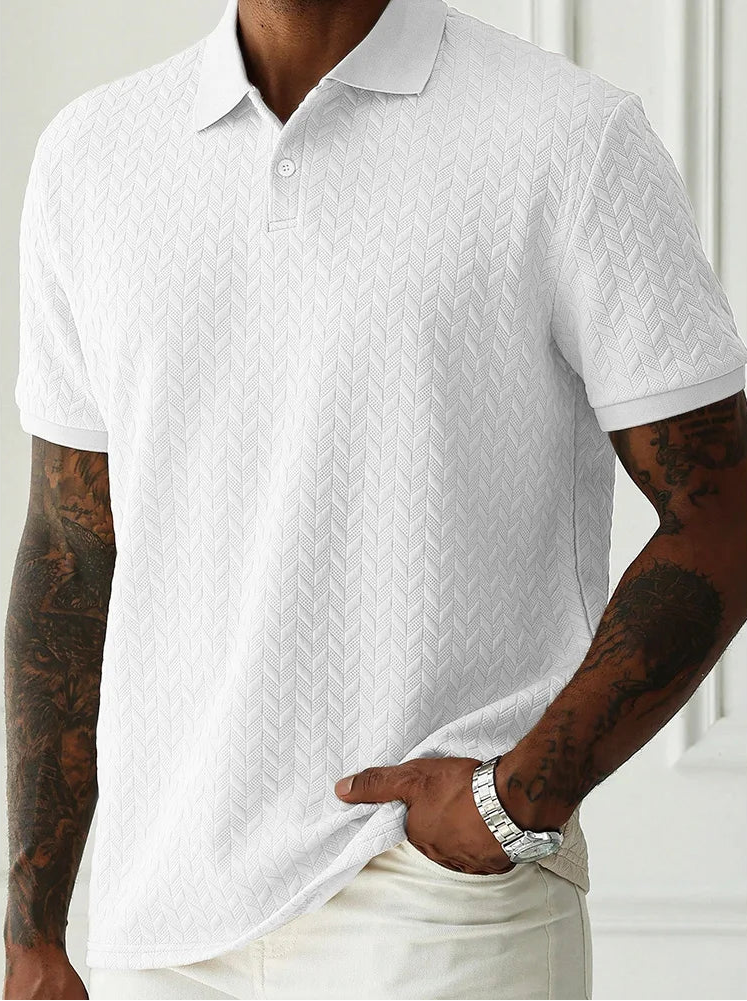 Men’s Textured Knit Polo Shirt