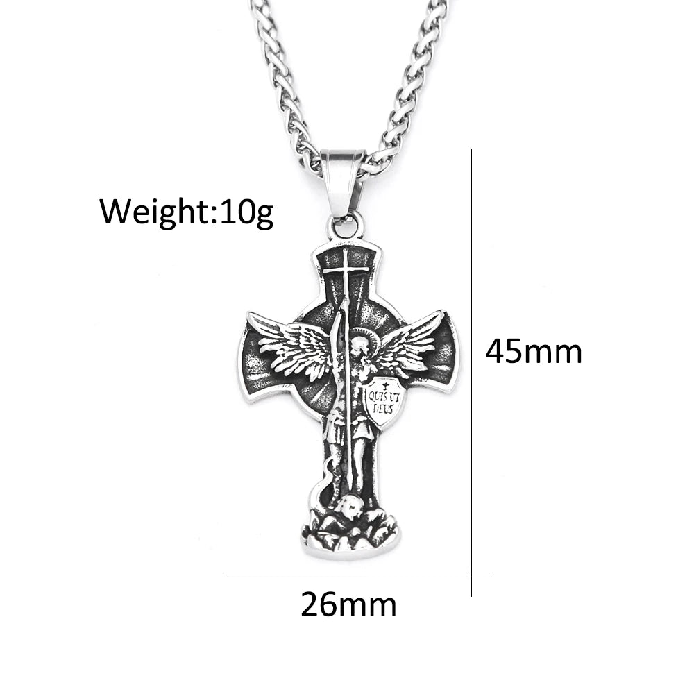St. Michael Handcrafted Cross Necklase