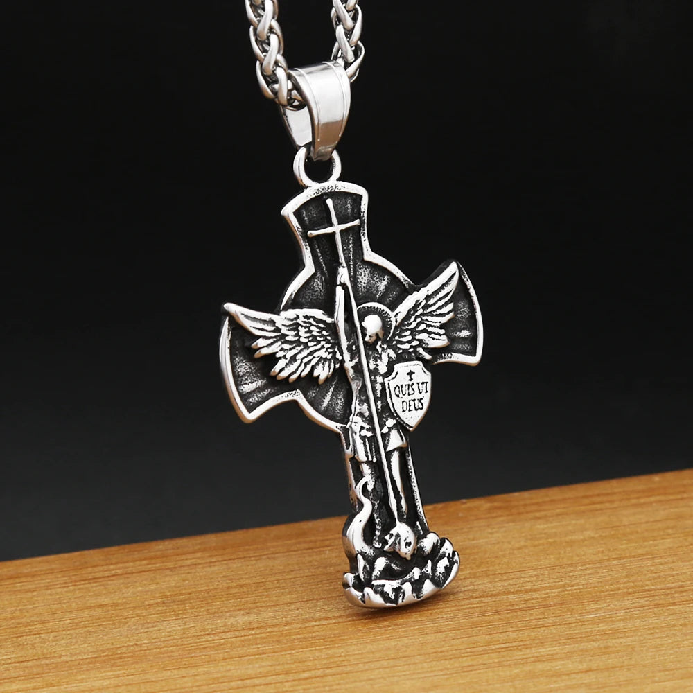 St. Michael Handcrafted Cross Necklase