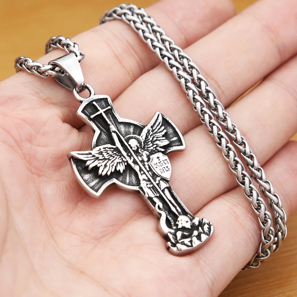 St. Michael Handcrafted Cross Necklase