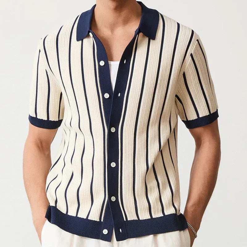 Men’s Retro Knit Striped Shirt