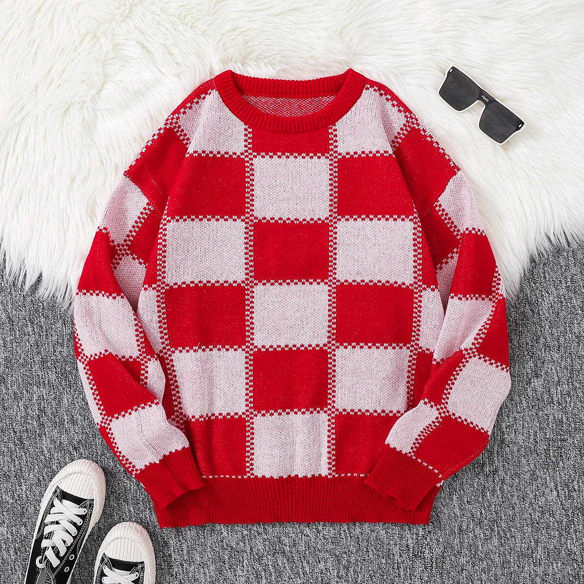 Heritage Grid Knit Sweater