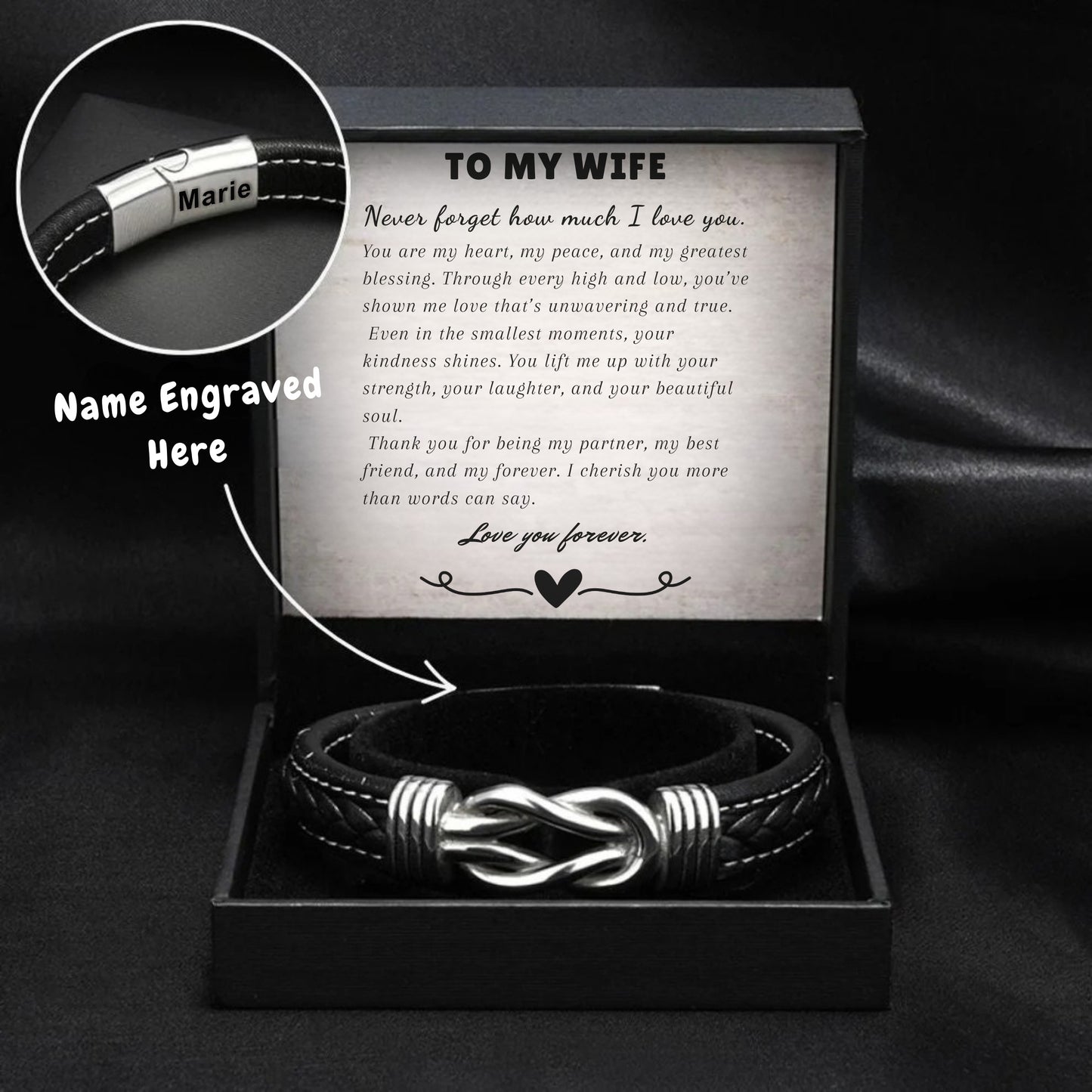 Personalized Infinity Bracelet – Engraved with Name