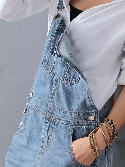 Cozyleido Denim Overalls Dress