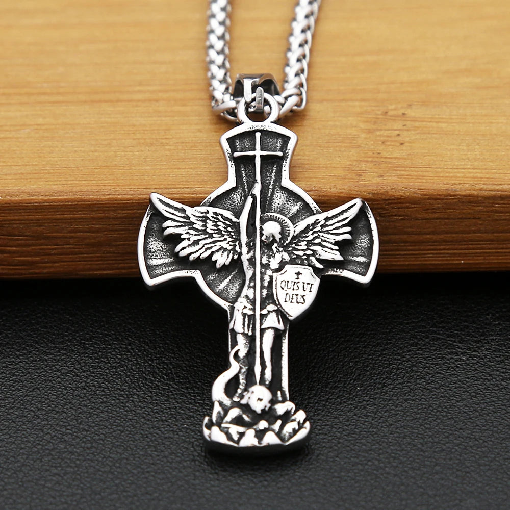 St. Michael Handcrafted Cross Necklase