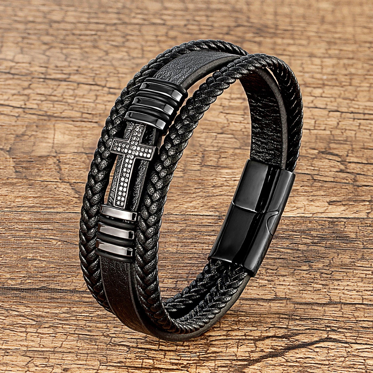 Faith-Forged Braided Cross Bracelet
