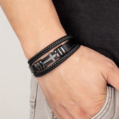 Faith-Forged Braided Cross Bracelet
