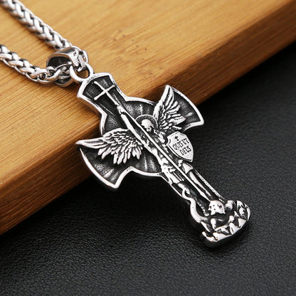St. Michael Handcrafted Cross Necklase
