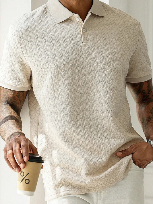 Men’s Textured Knit Polo Shirt