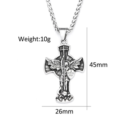 St. Michael Handcrafted Cross Necklase